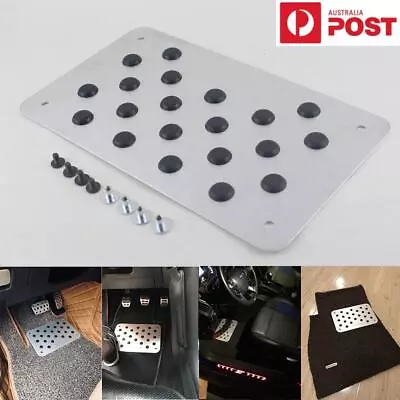 28*16cm Aluminum Car Floor Carpet Mat Patch Heel Scuff Plate Foot Rest Pedal Pad • $29.99