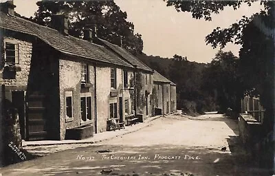 Post Edwardian Postcard Frogggatt Edge Chequers Inn Near Sheffield RPPC • £2.50