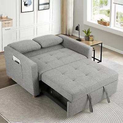 3-in-1 Convertible Sofa Bed Pull Out Couch Bed Linen Fabric Loveseat W/2-Pillows • $389.99