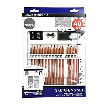 Daler Rowney Simply Artistic Professional Sketching Drawing Pencil 40 PIECE SET • £14.87