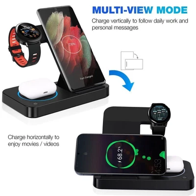 $14.69 • Buy 4 IN 1 Foldable Wireless Charger QI Fast Charging Station For Samsung S23 Watch5