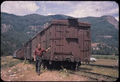 PC3-188 Original Colour Slide D&RGW Narrow Gauge Box Cars At Rockwood CO 1960 • $2.19