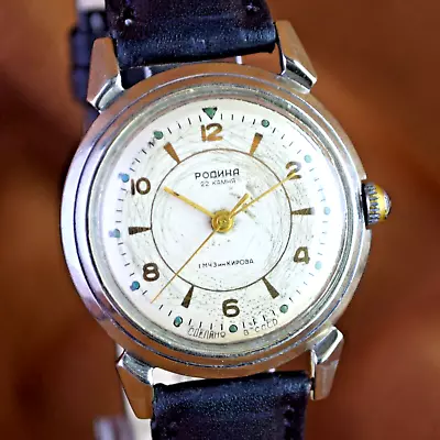 Soviet Watch Rodina Kirovskie Poljot Mechanical Mens Watch 22 Jewels 1MChZ 1960s • $110