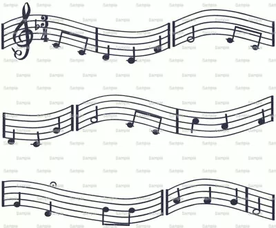 Musical Notes Birthday ~ Edible 2D Fondant Cake 3 Strip Side Topper ~ D5770 * • $3.98