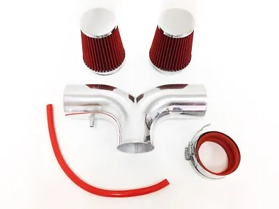 DUAL RED For 2001-2004 Chevy Corvette C5 5.7L V8 Twin Air Intake Kit + Filter • $85