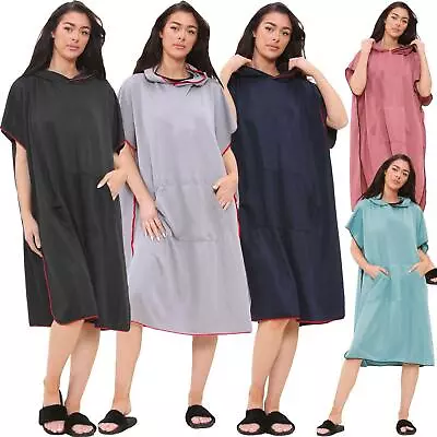 £22.99 • Buy Unisex Poncho Beach Swimming Changing Robe Hooded Quick Dry Adult Bathrobe