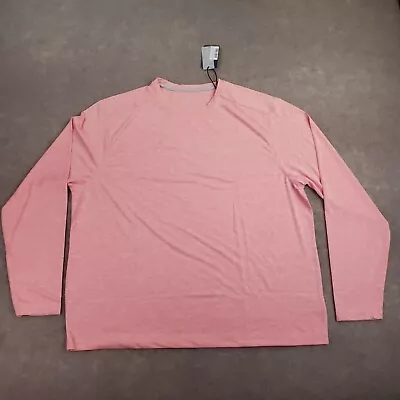 Fish Hippie Long Sleeve Shirt Mens 2XL XXL Pink Heather Crew Neck UV Stretch RS2 • $8.40