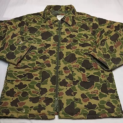 Vtg Redhead Camo Frogskin Duck Hunter Camoflauge Woobie Jacket Mens L Insulated  • $49.97