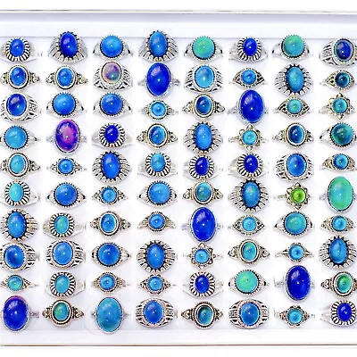 Wholesale 30 Mix Oval Vintage Rings Women Charm Change Color Party Gifts Jewelry • $13.29