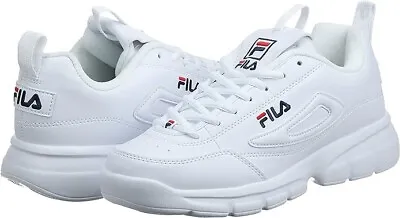 Men Fila Disruptor SE Casual Shoes 1SX60022-166 White Navy Red 100% Original New • $48
