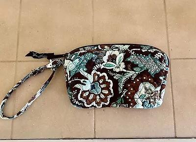 Vera Bradley Java Blue Wristlet Zippered Small Clutch Makeup Bag • $4