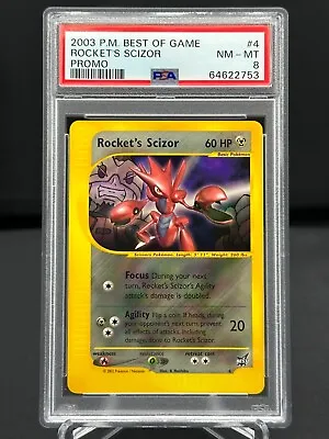 $29.99 • Buy Pokemon PSA 8 Best Of Game Promo Rocket's Scizor #4 - PSA Graded NM-MT 8