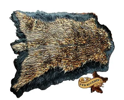 $479.95 • Buy Original Black Bordered Double Deer Skin Area Rug Bear Sheepskin New
