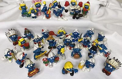 Lot Of 33 Vintage 1970/80s Schleich Smurf Figurines Variety • $24.99