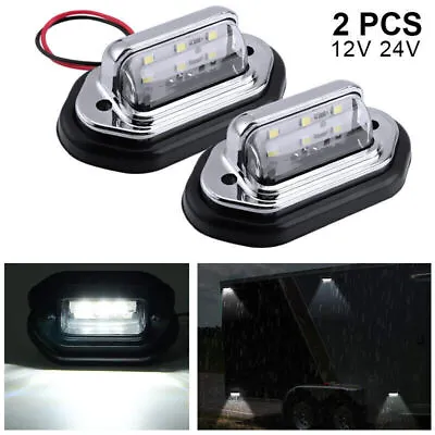 2Pcs LED License Plate Light Tag Lamps Assembly Replacement For Truck Trailer RV • $8.99