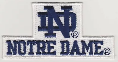 Notre Dame 3 1/2  X 1 3/4  Embroidered Iron On Banner Patch *New* #157 • $4.49