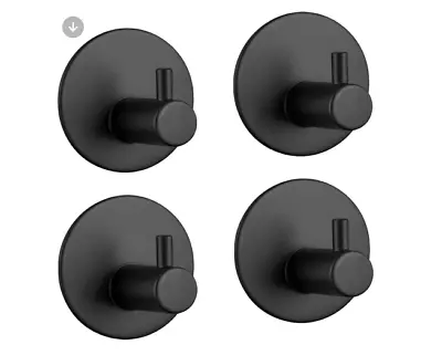 3M Adhesive Hooks Hgery Self Adhesive Black Wall Mount Hook For Key Robe 4pcs • $17.45