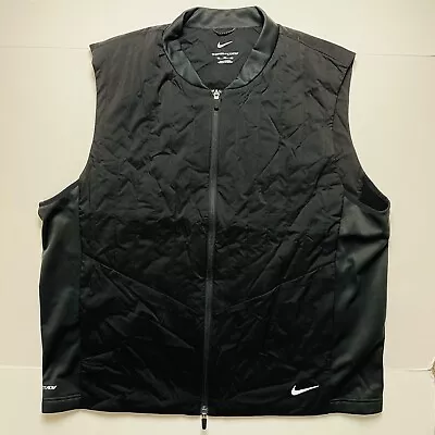 Nike Therma-FIT ADV Repel Full-Zip Golf Vest Jacket Black Mens Size:Large DN1957 • $89.95