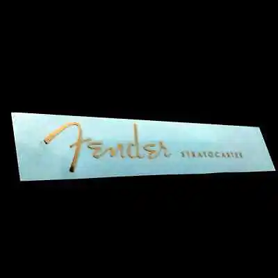 Fender Stratocaster Guitar Headstock Logo Decal Metal Selfadhesive • $11.80