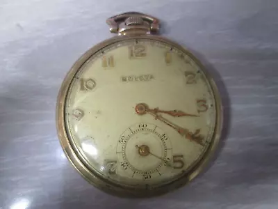 Vintage Bulova 10K Gold Plated Non-Running Men's Pocket Watch 15 Jewels • $9.99