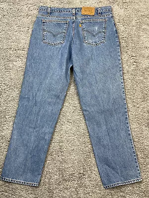 VINTAGE Levis 518 Jeans Mens Size 38x30 Orange Tab Relaxed Fit Straight Leg • $42.50