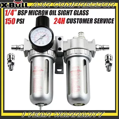 X-BULL Air Compressor Water Trap Pressure Regulator Parts Filter 1/4 BSP Oil • $39.90