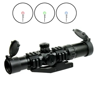 1.5-4X30 Tactical Rifle Scope With RGB Illuminated Horseshoe Reticle-PEPR Mount • $64.95