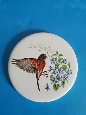 Vintage H&r Johnson 3 1/2   A Bird  Collectible Round Tile.free Shipping.*c2 • $15.38