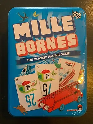 Mille Bornes The Classic Racing Card Game New In Tin + 6 Laminated Score Sheets • $9.95