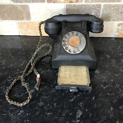 £39.99 • Buy Vintage 1950/1960 Bake Lite Black Telephone With Calling Card 332F