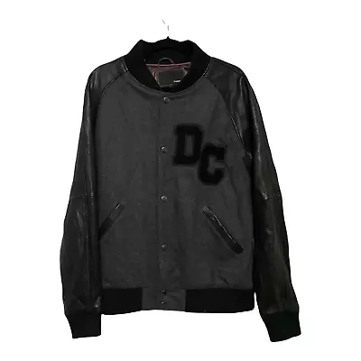 7 Diamonds Varsity Jacket XL Wool Leather Vaprio Dark Gray Black • $100