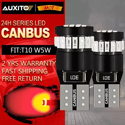 2x Canbus Red T10 168 W5W LED Tail Park Stop Light Globe Bright New Lamp 3014SMD • $14.16