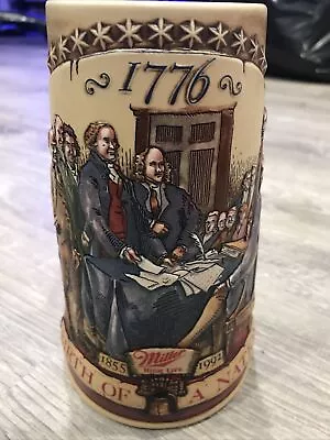 1992 Miller Beer Birth Of A Nation 1776 Stein 2nd In Series Limited Edition NICE • $10.44