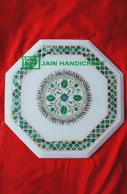 18'' White Marble Table Top Center Coffee Antique Inlay Pietra Dura Mosaic P39 • $479