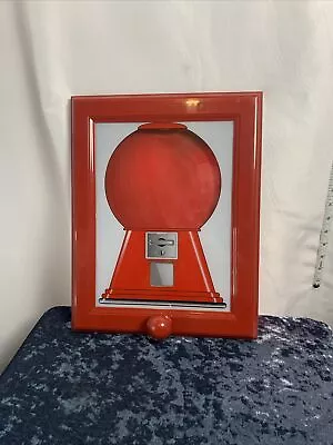 Vintage Red Gumball Machine Dispenser Wall Hanging Picture Frame Collectible • $50