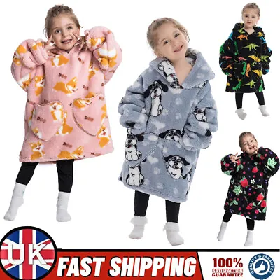 £15.73 • Buy Kids Girls Boys Toddlers Blanket Hoodie Oversized Wearable Animal Soft Dinosaur