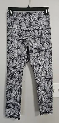 Marika Balance Collection Leggings Black White Floral • $9.45