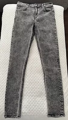 ORO Los Angeles Black Acid Washed Denim Skinny Jeans 32x33 Retail $190 SOLD OUT • $75