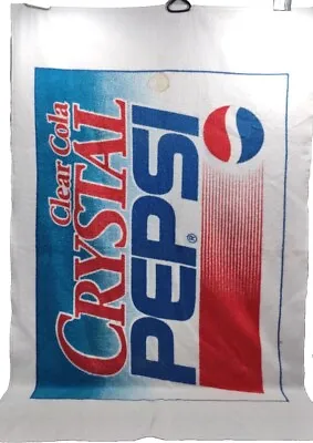 Vintage Crystal Clear Pepsi Beach Towel ~ Old Logo 56  X 35  ~ Rare 90s • $101.08