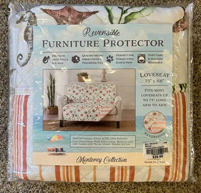 Monterey Collection Reversible Quilted Coastal Loveseat Protector 75x88 NEW • $19.99