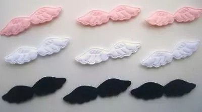 60 Felt Angel Wing Pink/Blue/White Embossed Applique/trim/baby/cute/Craft H26 • $6.99