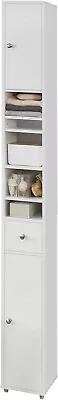 Haotian BZR34-W White Tall Bathroom Storage Cabinet • $89.99