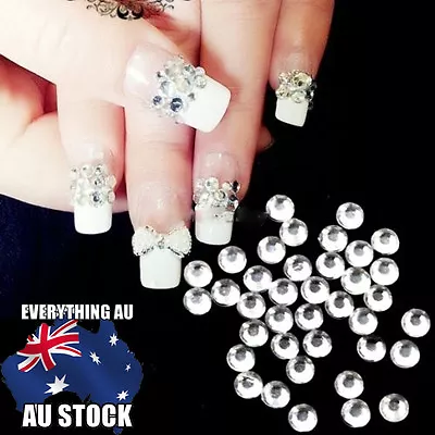 Clear Crystal Flatback Rhinestone Diamante For Nail Art Tip Decoration NO Hotfix • $3.19