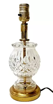 Crystal Glass Lamp Clear Pineapple Brass Colored Base & Neck Vintage MCM Bedside • $5