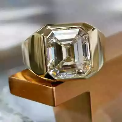 8 Ct Asscher Cut Moissanite Men's Wedding Solitaire Ring 14k Gold Plated • $121.49