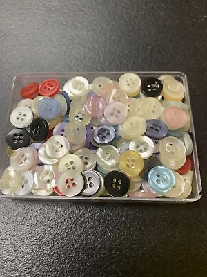 200 1/2 Inch Plastic BUTTONS 4-Hole Assorted Colors • $0.99