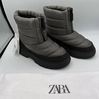 Zara Kids Winter Boots Grey/kids Size 1 Equivalent • $28