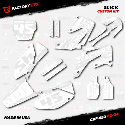 Whiteout Slick Racing Graphics Kit Fits Honda CRF450R 02-04 Crf 450 Crf450 • $79.99