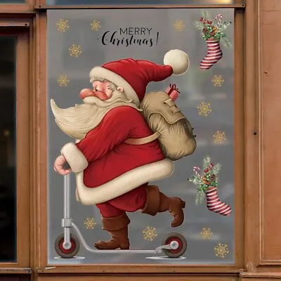 £3.59 • Buy Christmas Xmas Santa Removable Window Stickers Art Decals Wall Home Shop Decor