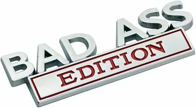 Bad Ass Edition Emblems 3D Metal Badass Badge Car Sticker Decal Chrome/Red - 1Pc • $6.95